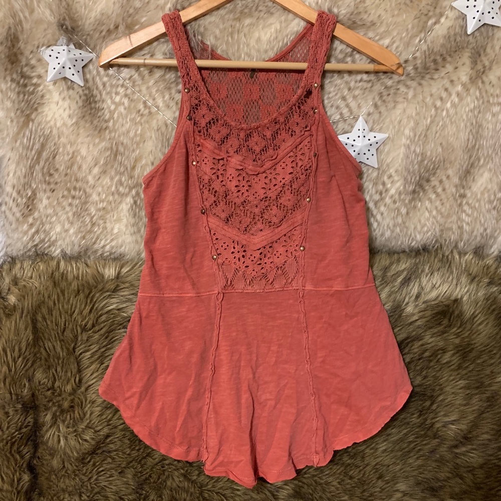 Free People Burnt Orange Rust Tank Top - Picture 2 of 5